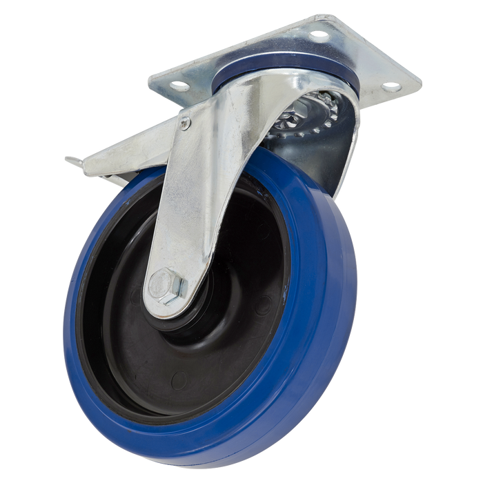 200mm Castor Wheel with Swivel Plate & Total Lock | SCW3200SPLEM