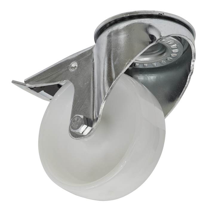 100mm Castor Wheel with Swivel Bolt Hole & Total Lock | SCW4100SBL