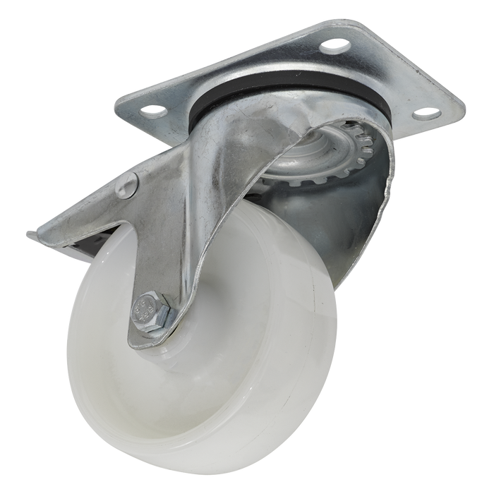 100mm Castor Wheel with Swivel Plate & Total Lock | SCW4100SPL
