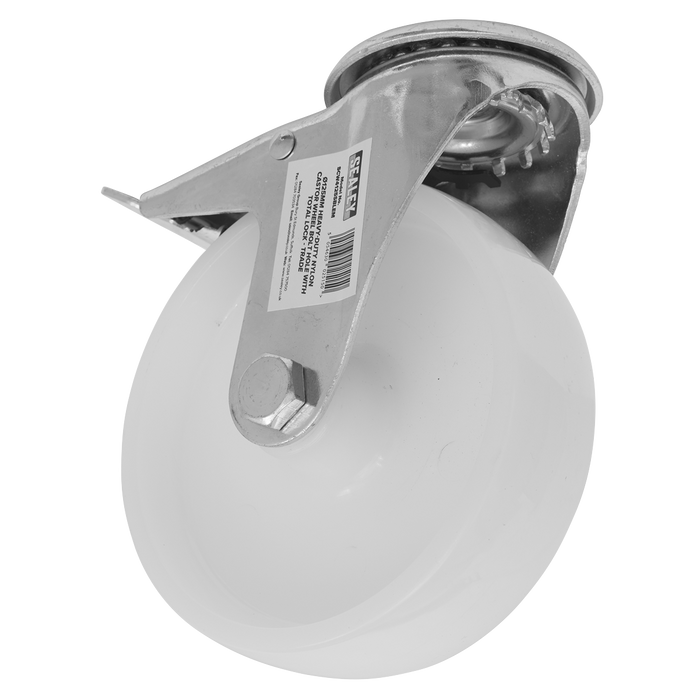 125mm Castor Wheel with Bolt Hole & Total Lock | SCW4125SBLEM