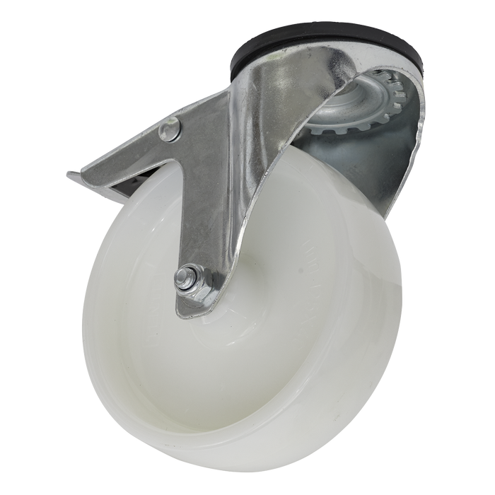 125mm Castor Wheel with Swivel Bolt Hole & Total Lock | SCW4125SBL