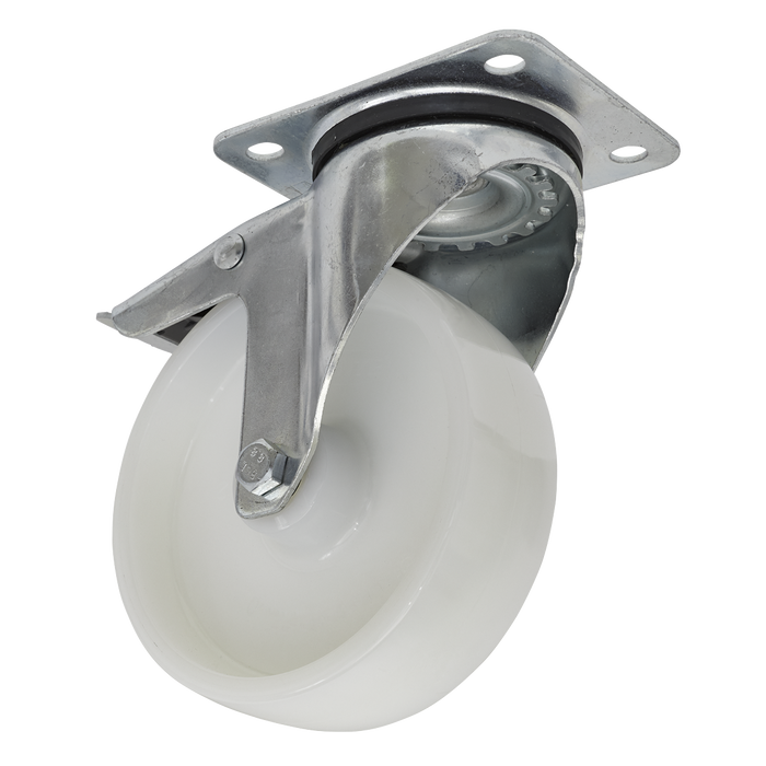 125mm Castor Wheel with Swivel Plate & Total Lock | SCW4125SPL