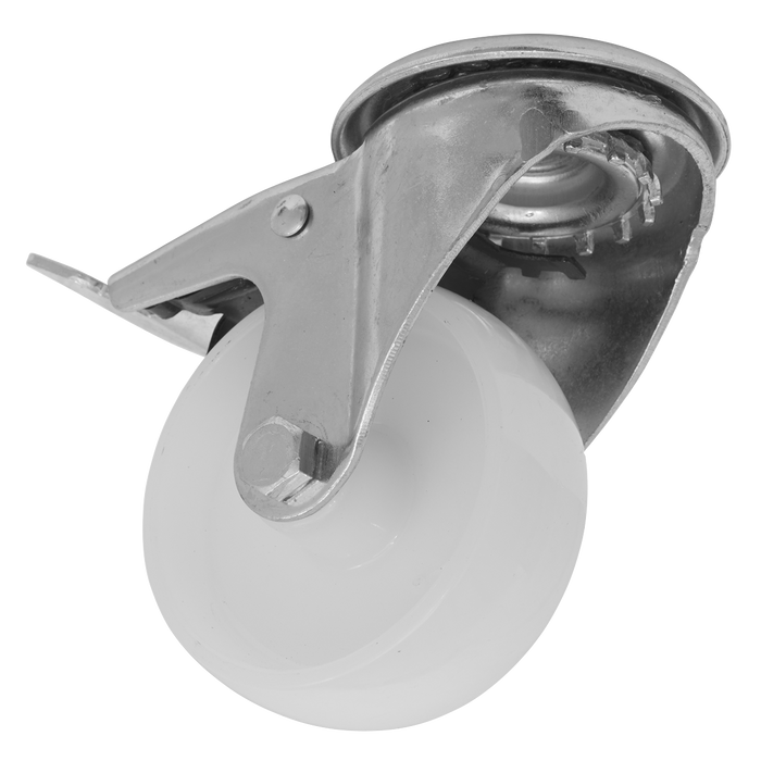 80mm Castor Wheel with Bolt Hole & Total Lock | SCW480SBLEM