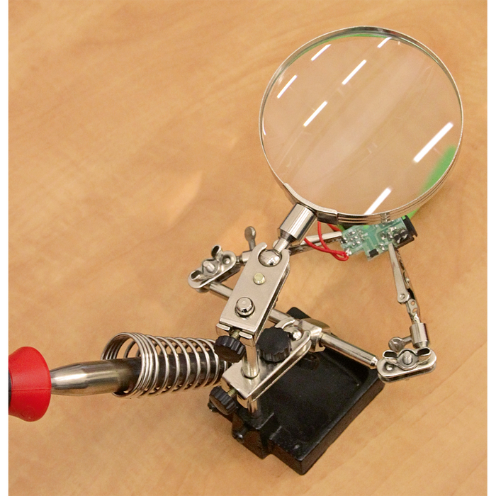 Mini Robot Soldering Stand with Magnifier & Iron Holder | SD150H