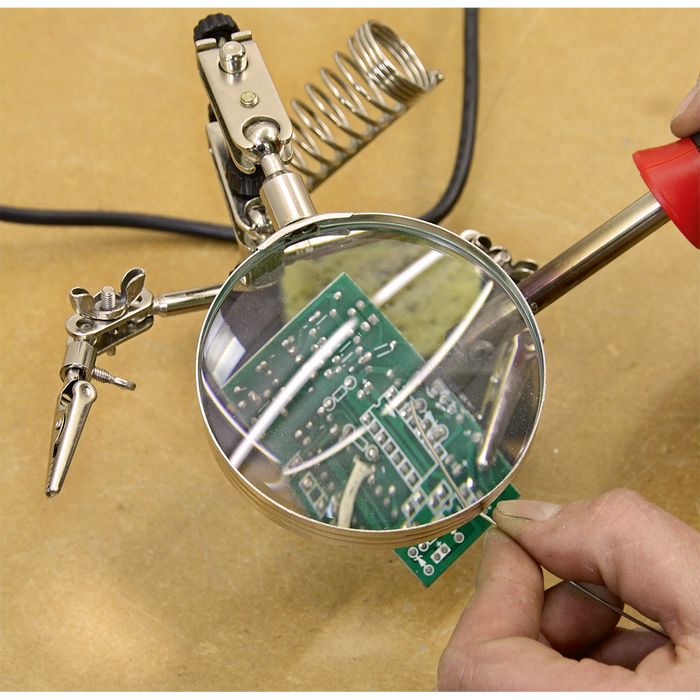 Mini Robot Soldering Stand with Magnifier & Iron Holder | SD150H