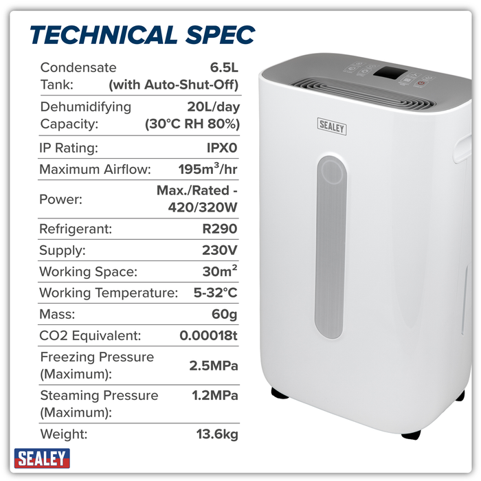 Dehumidifier with Laundry Mode 20L | SDH20