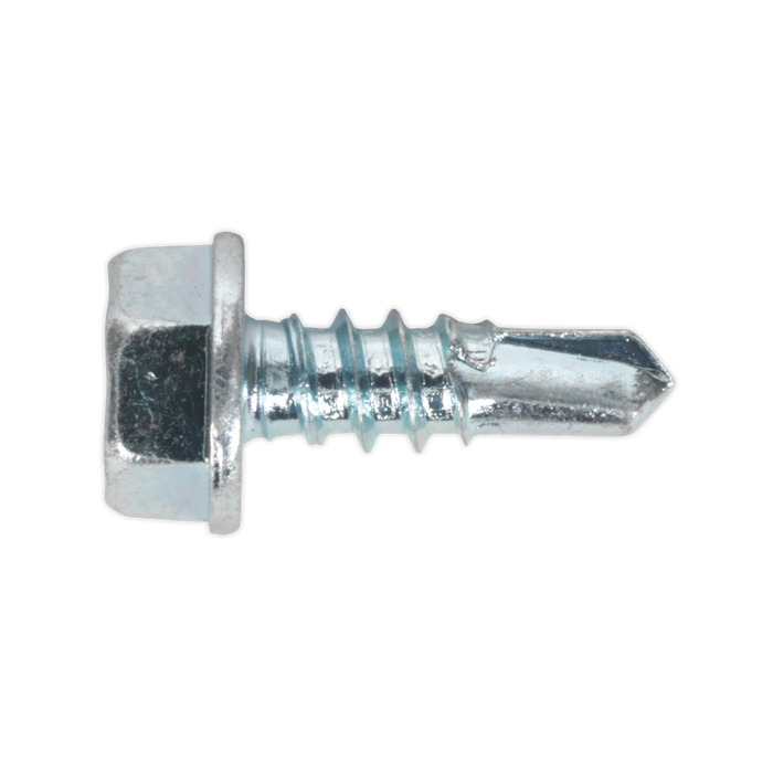 Zinc Plated Self-Drilling Hex Head Screw 4.2 x 13mm - Pack of 100 | SDHX4213