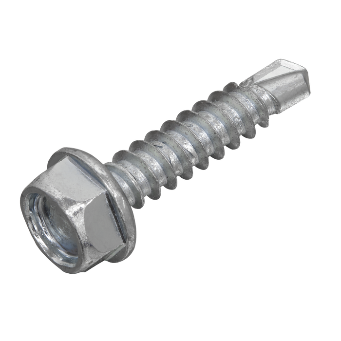 Zinc Plated Self-Drilling Hex Head Screw 4.2 x 19mm - Pack of 100 | SDHX4219