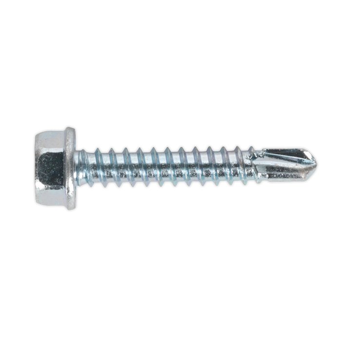 Zinc Plated Self-Drilling Hex Head Screw 4.2 x 25mm - Pack of 100 | SDHX4225