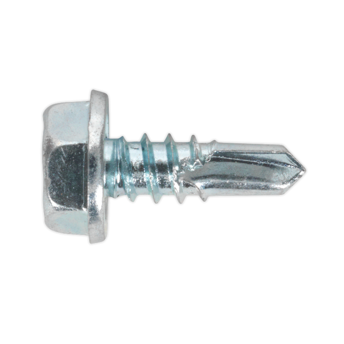 Zinc Plated Self-Drilling Hex Head Screw 4.8 x 13mm - Pack of 100 | SDHX4813