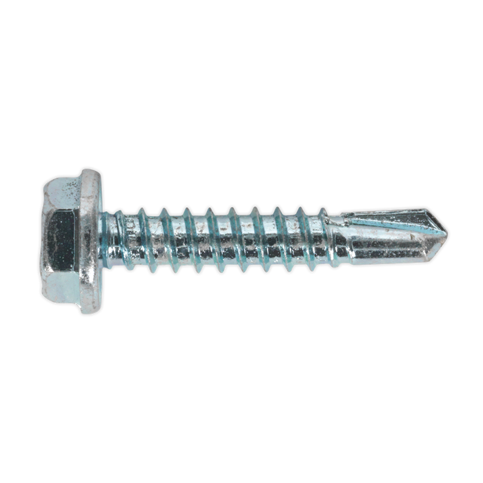 Zinc Plated Self-Drilling Hex Head Screw 4.8 x 25mm - Pack of 100 | SDHX4825