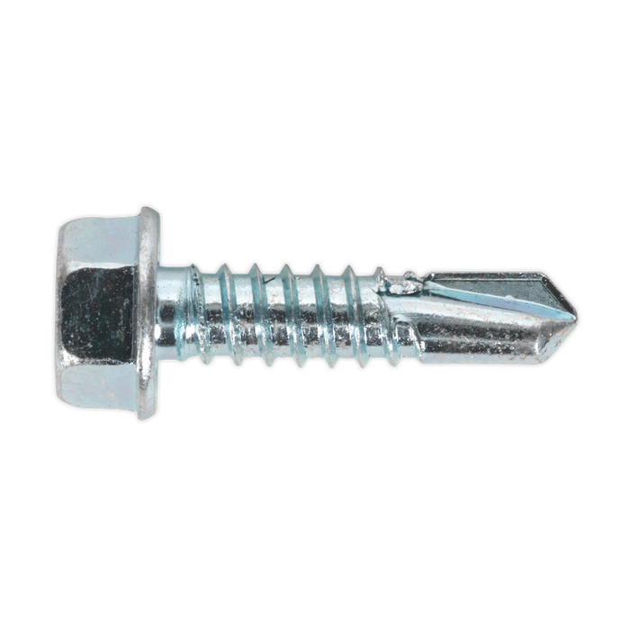 Zinc Plated Self-Drilling Hex Head Screw 6.3 x 25mm - Pack of 100 | SDHX6325