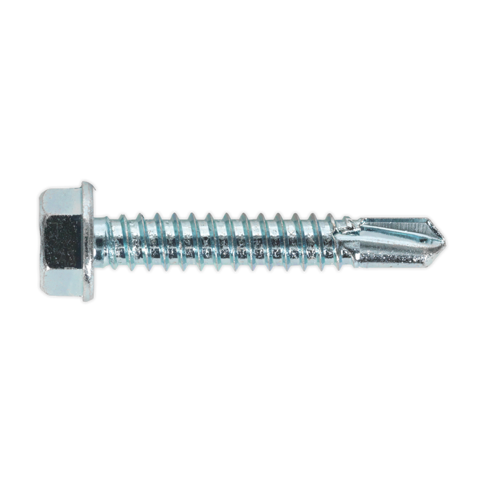 Zinc Plated Self-Drilling Hex Head Screw 6.3 x 38mm - Pack of 100 | SDHX6338