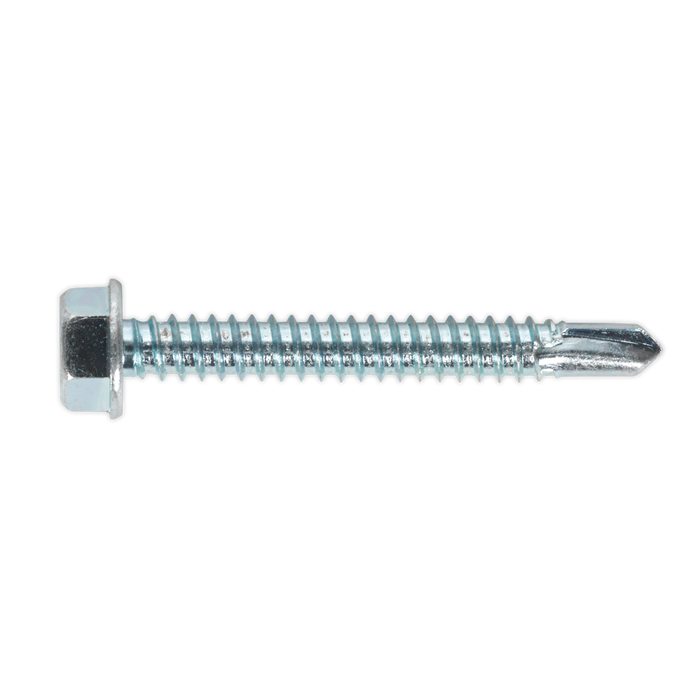 Zinc Plated Self-Drilling Hex Head Screw 6.3 x 50mm - Pack of 100 | SDHX6350
