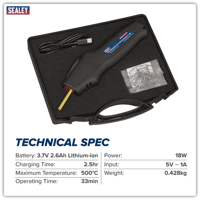 Rechargeable Hot Stapler Repair Kit 18W | SDL16
