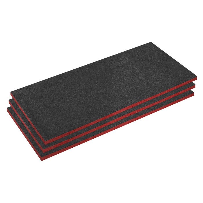 Easy Peel Shadow Foam® 1200 x 550 x 30mm, Red/Black - Pack of 3 | SFPK30R