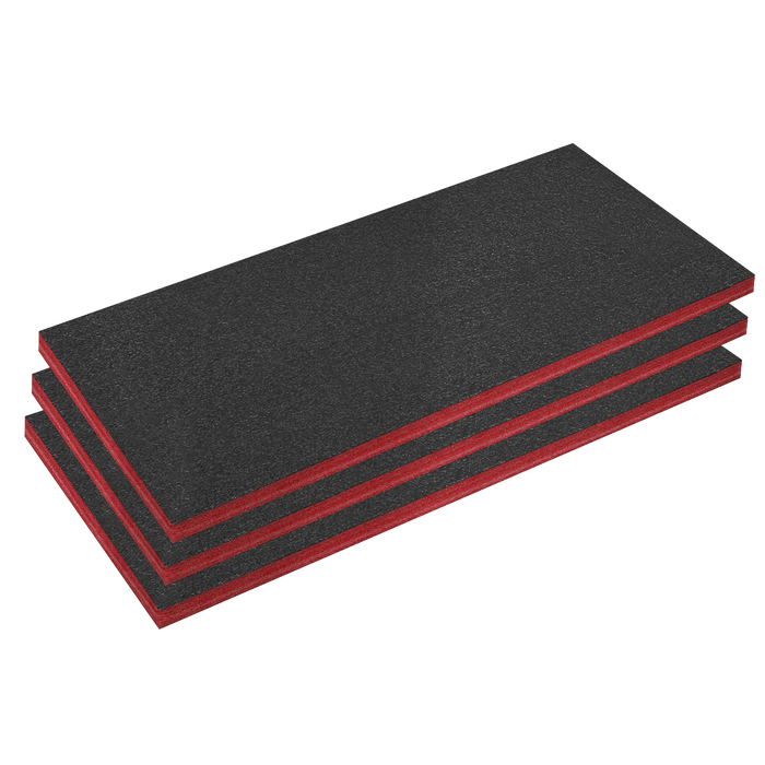 Easy Peel Shadow Foam® 1200 x 550 x 50mm, Red/Black - Pack of 3 | SFPK50R