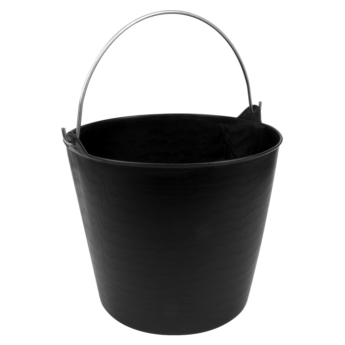 Heavy-Duty Flexi Tub 26L with Metal Handle - Black | SFT26H