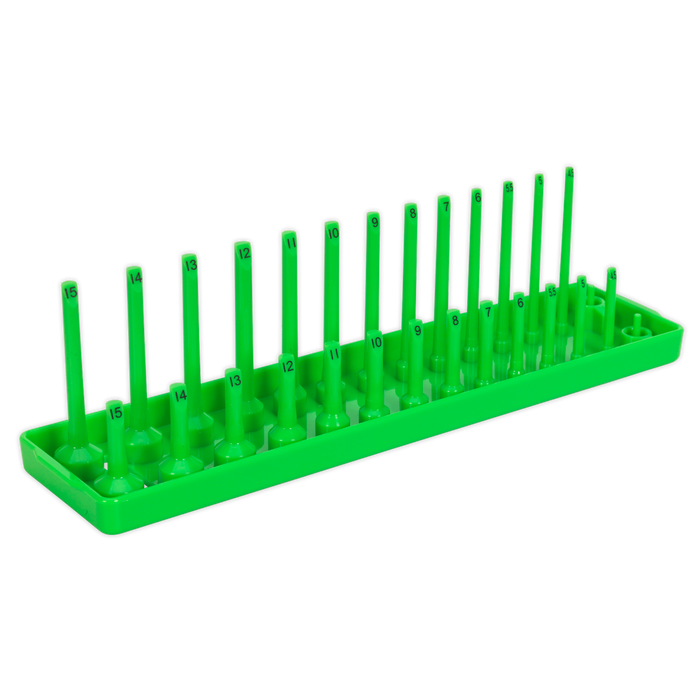 Premier Socket Holder 1/4"Sq Drive 4-15mm - Hi-Vis Green | SH1414HV