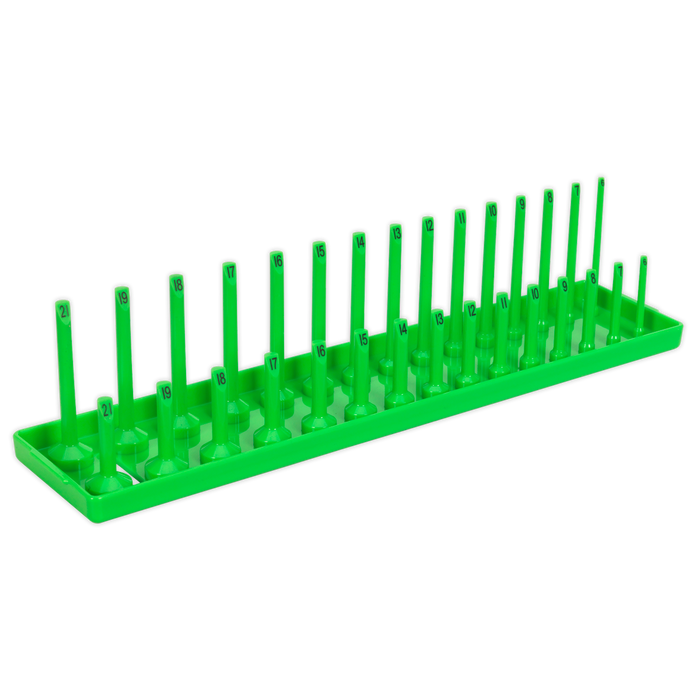 Premier Socket Holder 3/8"Sq Drive 6-21mm - Hi-Vis Green | SH3815HV
