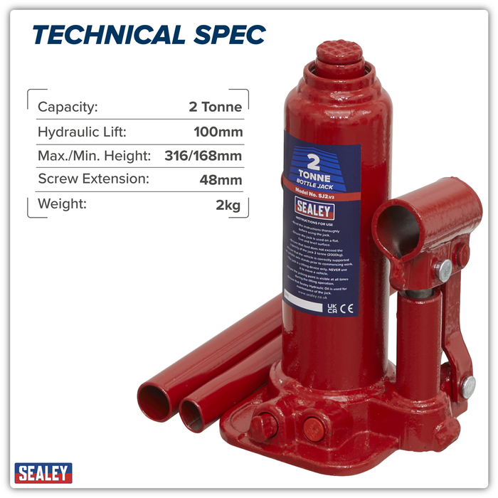 Bottle Jack 2 Tonne with Storage Case | SJ2BMC
