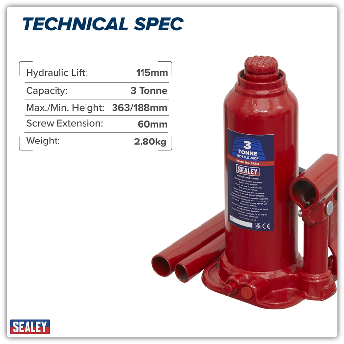 Bottle Jack 3 Tonne | SJ3
