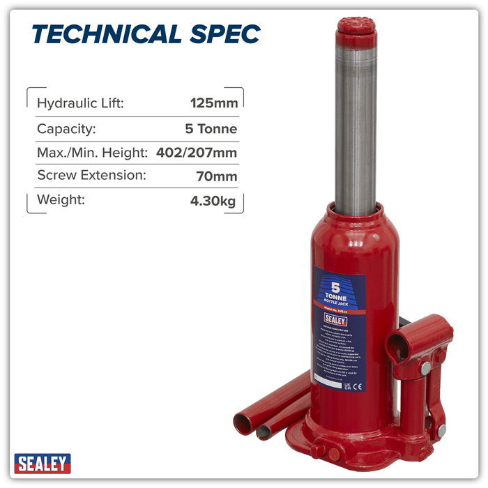 Bottle Jack 5 Tonne with Storage Case | SJ5BMC