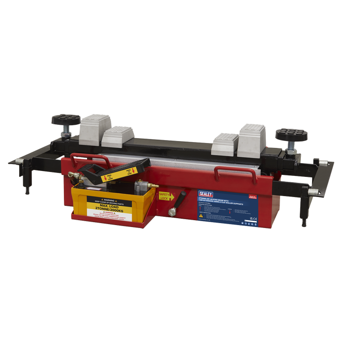 Air Jacking Beam 2 Tonne with Arm Extenders & Flat Roller Supports | SJBEX200A