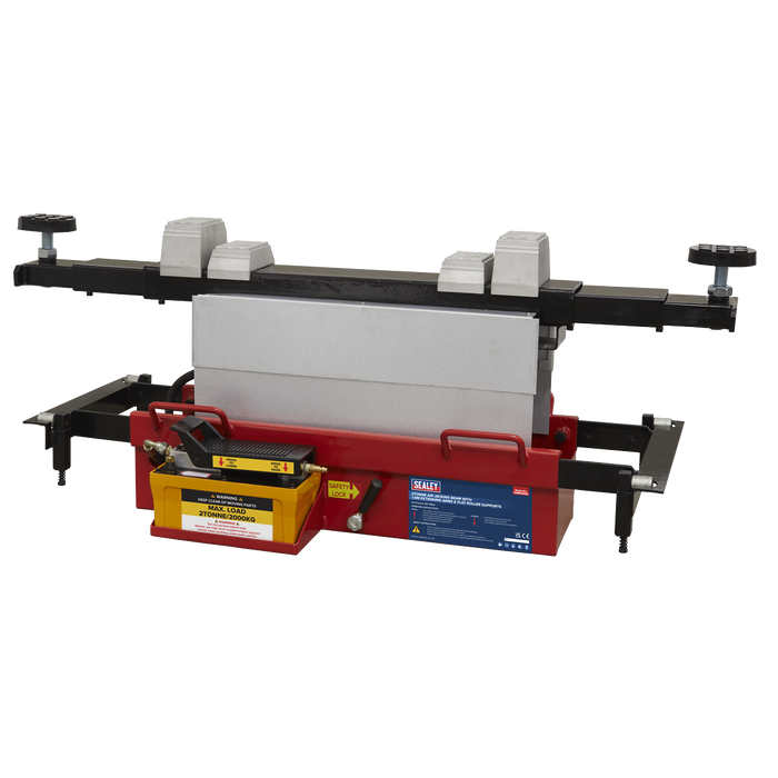 Air Jacking Beam 2 Tonne with Arm Extenders & Flat Roller Supports | SJBEX200A