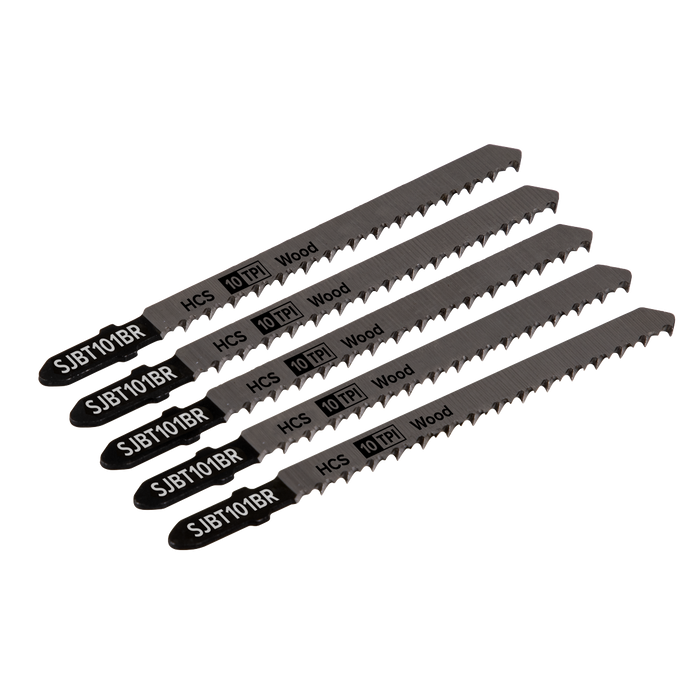 Jigsaw Blade for Hard Wood Downward Cut 100mm 10tpi - Pack of 5 | SJBT101BR