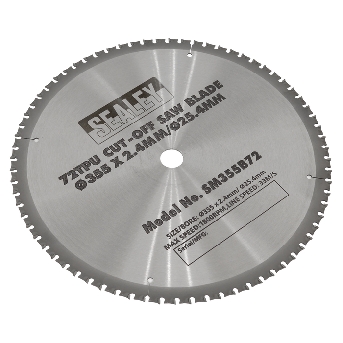 72tpu Cut-Off Saw Blade Ø355 x 2.4mm/Ø25.4mm | SM355B72