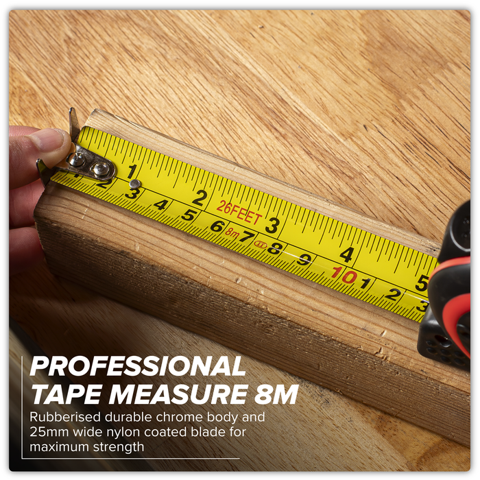 Premier Heavy-Duty Tape Measure 8m(26ft) | SMT8H
