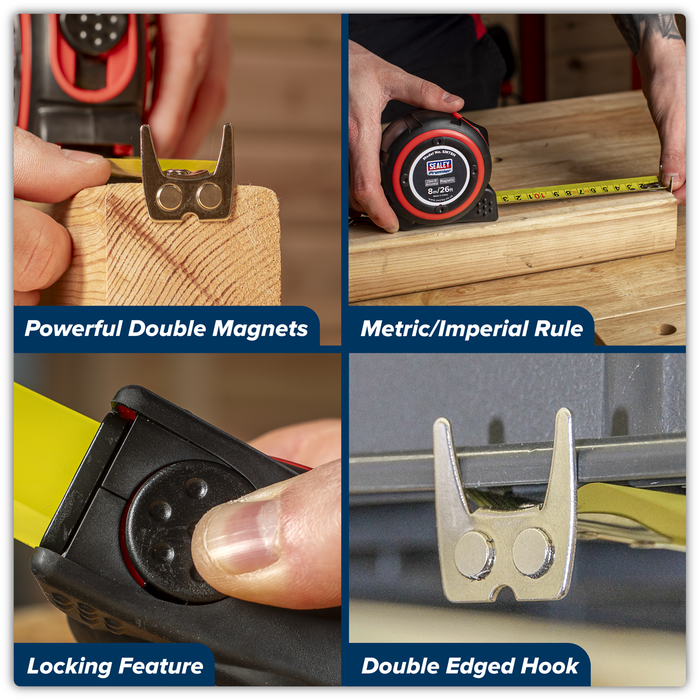 Premier Heavy-Duty Tape Measure 8m(26ft) | SMT8H