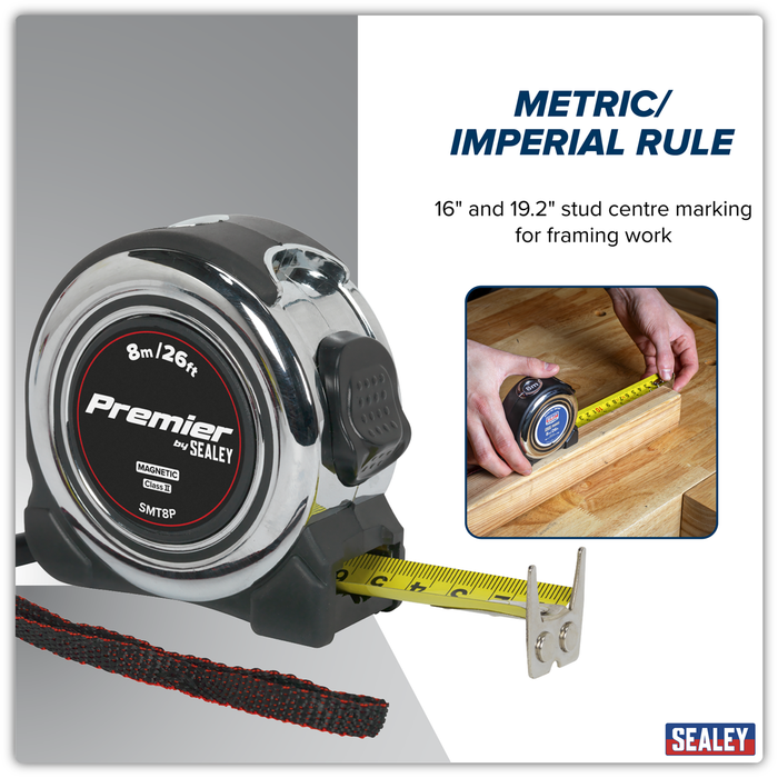 Premier Professional Tape Measure 8m(26ft) | SMT8P