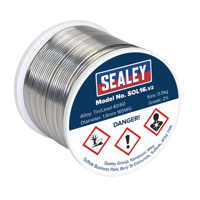 Quick Flow Solder Wire 1.6mm/16SWG 0.5kg Reel | SOL16