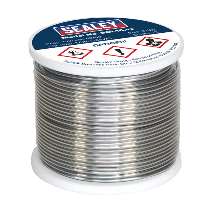 Quick Flow Solder Wire 1.6mm/16SWG 0.5kg Reel | SOL16