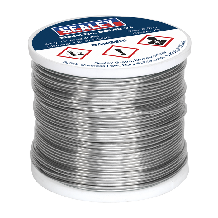Quick Flow Solder Wire 1.2mm/18SWG 0.5kg Reel | SOL18