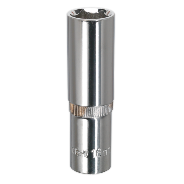 Premier Fully Polished Deep Socket 1/2"Sq Drive 16mm | SP1216D