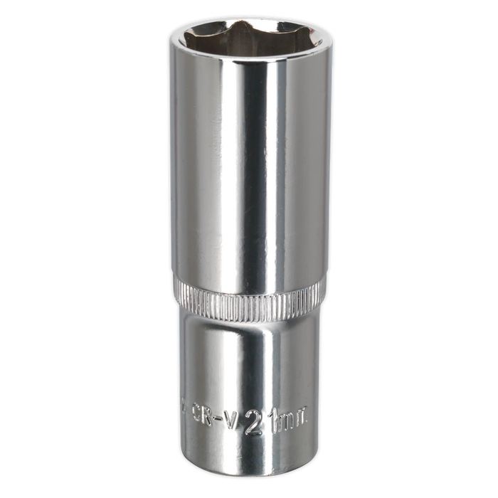 Premier Fully Polished Deep Socket 1/2"Sq Drive 21mm | SP1221D