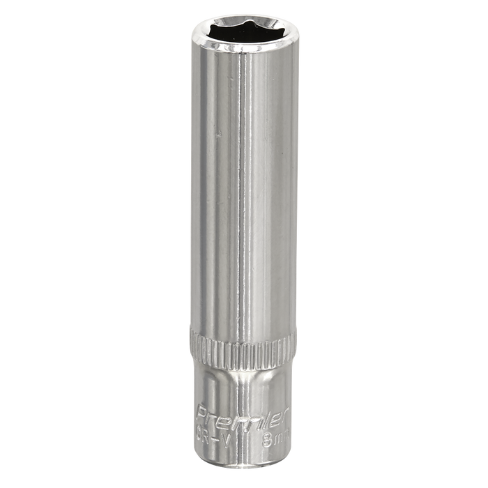Premier Fully Polished Deep Socket 1/4"Sq Drive 8mm | SP1408D