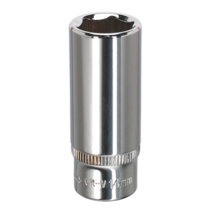 Premier Fully Polished Deep Socket 1/4"Sq Drive 14mm | SP1414D