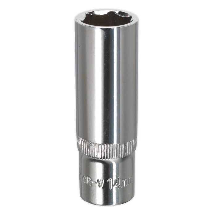 Premier Fully Polished Deep Socket 3/8"Sq Drive 14mm | SP3814D