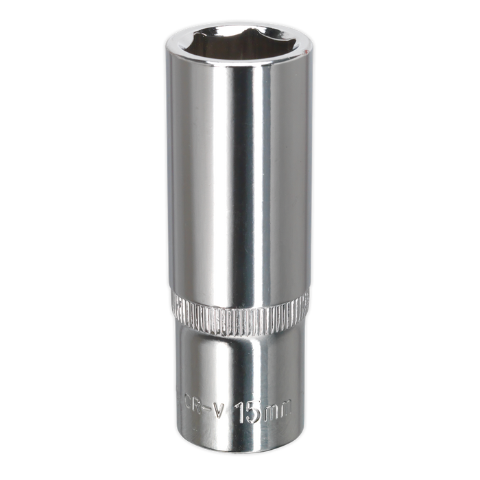 Premier Fully Polished Deep Socket 3/8"Sq Drive 15mm | SP3815D