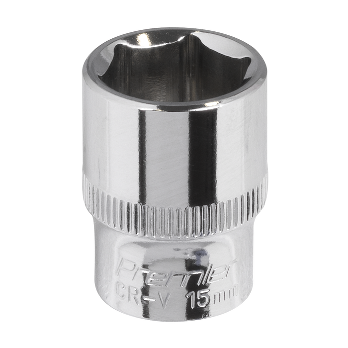 Premier Fully Polished Socket 3/8"Sq Drive 15mm | SP3815