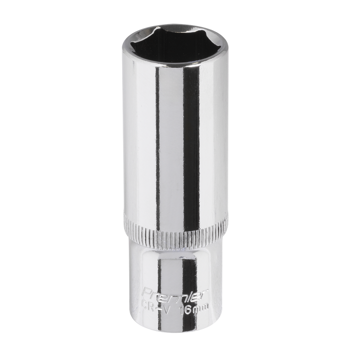 Premier Fully Polished Deep Socket 3/8"Sq Drive 16mm | SP3816D