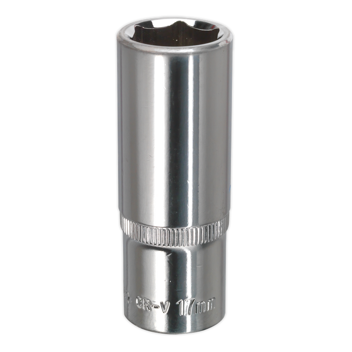 Premier Fully Polished Deep Socket 3/8"Sq Drive 17mm | SP3817D