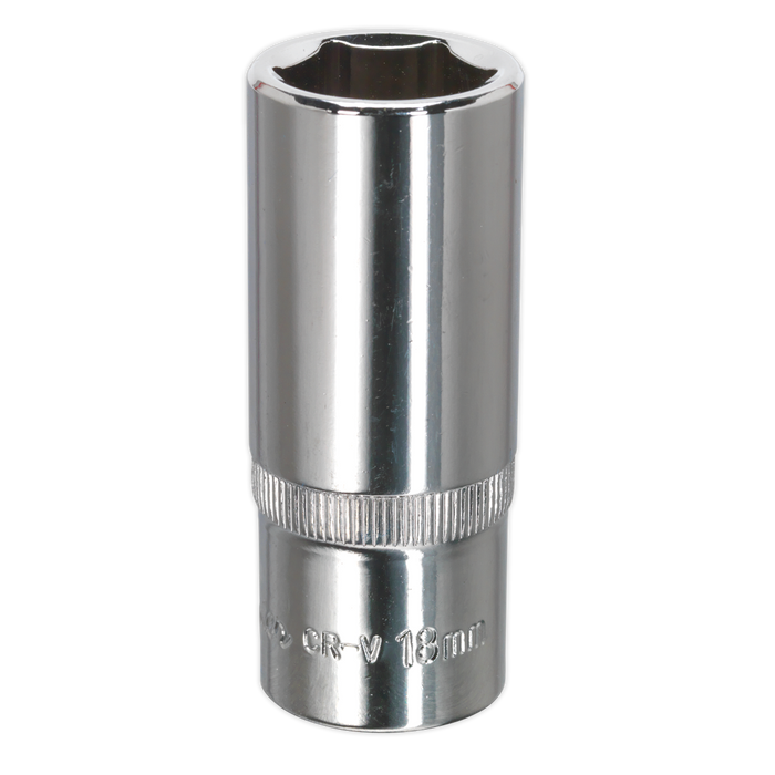 Premier Fully Polished Deep Socket 3/8"Sq Drive 18mm | SP3818D