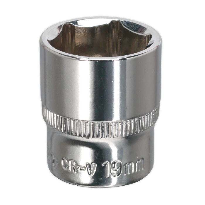Premier Fully Polished Socket 3/8"Sq Drive 19mm | SP3819
