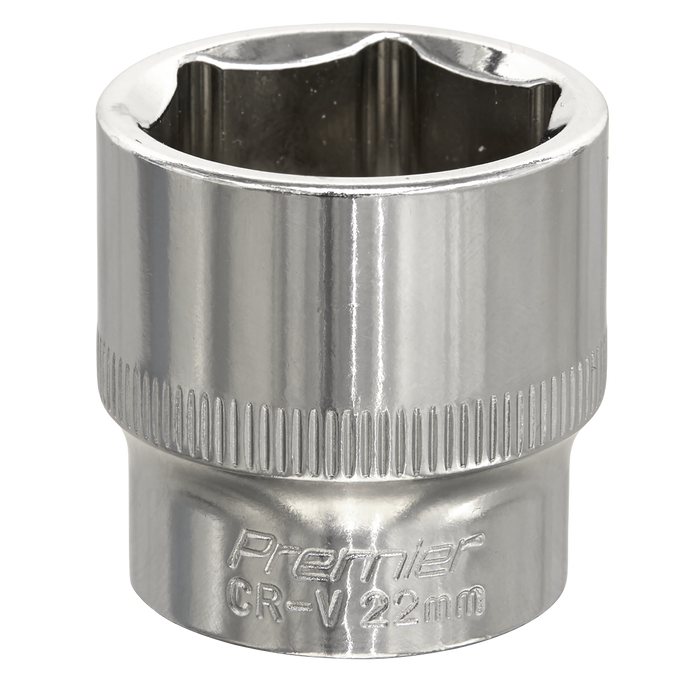 Premier Fully Polished Socket 3/8"Sq Drive 22mm | SP3822