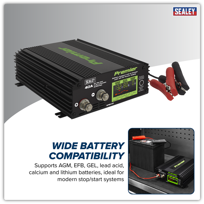 Premier Battery Support Unit Charger & Maintainer 40A | SPBC40